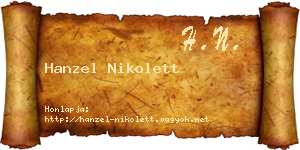 Hanzel Nikolett névjegykártya